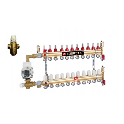 Rozdzielacz 11 z Grupą Pompową WILO do Podłogówki ATM566